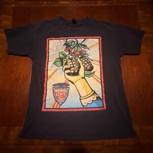 OBEY Imperial Glory Grenade & Roses Graphic T-Shirt Size L Black Streetwear